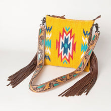 Load image into Gallery viewer, Western Hand Tooled Leather Purse, Concealed Carry Purse, Cowhide Purse, Saddle Blanket Bag, Genuine Cowhide, Western Purse, Leather Fringe
