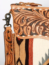 Load image into Gallery viewer, Western Hand Tooled Leather Purse, Concealed Carry Purse, Cowhide Purse, Saddle Blanket Bag, Genuine Cowhide, Western Purse, Leather Fringe
