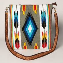 Load image into Gallery viewer, Western Hand Tooled Leather Purse, Concealed Carry Purse, Cowhide Purse, Saddle Blanket Bag, Genuine Cowhide, Western Purse, Leather Fringe
