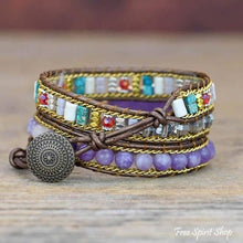 Load image into Gallery viewer, Amethyst bracelet, charm bracelet, natural stone bracelet, crystal bracelet, gemstone bead bracelet, inner peace bracelet, Wrap Bracelet
