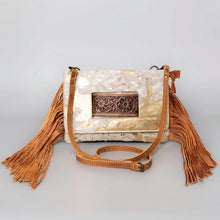 Load image into Gallery viewer, Western Purse, Tooled Leather Purse, Conceal Carry Purse, Cowhide Purse, American Darling Purse, Western Crossbody Purse, Leather Fringe
