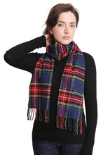 Load image into Gallery viewer, Womens Scarf, Cashmere Scarf, Cashmere Feel Scarf, Plaid Scarf, Viscose Scarf, Ladies Scarf, Handmade Scarf, Cashmere Feel Women Shawl
