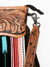 Load image into Gallery viewer, Western Hand Tooled Leather Purse, Cowhide Purse, Concealed Carry Purse, American Darling, Genuine Cowhide, Western Purse, Leather Fringe
