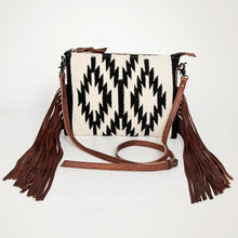 Load image into Gallery viewer, Western Purse, Cowhide Purse, Hand Tooled Leather Purse, Cowhide Purse, Concealed Carry Purse, Saddle Blanket, Leather Fringe
