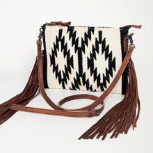 Load image into Gallery viewer, Western Purse, Cowhide Purse, Hand Tooled Leather Purse, Cowhide Purse, Concealed Carry Purse, Saddle Blanket, Leather Fringe
