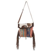 Load image into Gallery viewer, Western Purse, Leather Womens Purse, Cowhide Purse, Upcycled Canvas Purse, Leather Fringe Purse, American Darling Purse, Leather Purse
