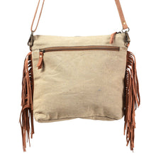 Load image into Gallery viewer, Western Purse, Leather Womens Purse, Cowhide Purse, Upcycled Canvas Purse, Leather Fringe Purse, American Darling Purse, Leather Purse
