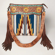 Load image into Gallery viewer, Western Purse, Hand Tooled Leather Purse, Leather Western Crossbody Purse, Cowhide Purse, American Darling Purse, Leather Fringe
