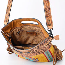 Load image into Gallery viewer, Western Hand Tooled Leather Purse, Cowhide Purse, Concealed Carry Purse, American Darling, Genuine Cowhide, Western Purse, Leather Fringe
