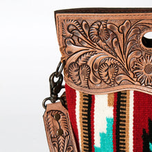 Load image into Gallery viewer, Western Hand Tooled Leather Purse, Cowhide Purse, Concealed Carry Purse, American Darling, Genuine Cowhide, Western Purse, Leather Fringe
