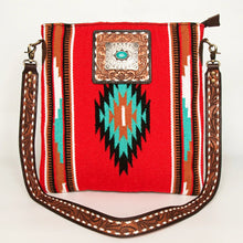 Load image into Gallery viewer, Western Hand Tooled Leather Purse, Concealed Carry Purse, Cowhide Purse, Saddle Blanket Bag, Genuine Cowhide, Western Purse, Leather Fringe
