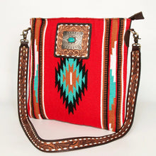 Load image into Gallery viewer, Western Hand Tooled Leather Purse, Concealed Carry Purse, Cowhide Purse, Saddle Blanket Bag, Genuine Cowhide, Western Purse, Leather Fringe
