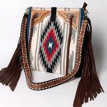 Load image into Gallery viewer, Western Hand Tooled Leather Purse, Concealed Carry Purse, Cowhide Purse, Saddle Blanket Bag, Genuine Cowhide, Western Purse, Leather Fringe
