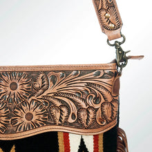 Load image into Gallery viewer, Western Hand Tooled Leather Purse, Concealed Carry Purse, Cowhide Purse, Saddle Blanket Bag, Genuine Cowhide, Western Purse, Leather Fringe
