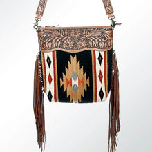 Load image into Gallery viewer, Western Hand Tooled Leather Purse, Concealed Carry Purse, Cowhide Purse, Saddle Blanket Bag, Genuine Cowhide, Western Purse, Leather Fringe
