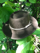 Load image into Gallery viewer, Womens Wide Brim Fedora Hat, Wool Fedora Hat, Felt Cowboy Hat, Wide Brimmed Fedora, Wool Fedora Womens, Womens Felt Hat
