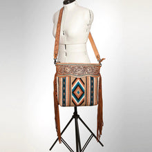 Load image into Gallery viewer, Western Purse, Hand Tooled Leather Purse, Conceal Carry Purse, Cowhide Purse, Saddle Blanket Bag, Genuine Cowhide, Leather Fringe
