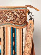 Load image into Gallery viewer, Western Purse, Hand Tooled Leather Purse, Conceal Carry Purse, Cowhide Purse, Saddle Blanket Bag, Genuine Cowhide, Leather Fringe
