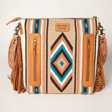 Load image into Gallery viewer, Western Purse, Hand Tooled Leather Purse, Conceal Carry Purse, Cowhide Purse, Saddle Blanket Bag, Genuine Cowhide, Leather Fringe
