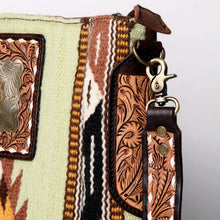 Load image into Gallery viewer, Western Hand Tooled Leather Purse, Concealed Carry Purse, Cowhide Purse, Saddle Blanket Bag, Genuine Cowhide, Western Purse, Leather Fringe
