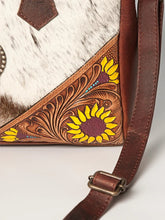 Load image into Gallery viewer, Western Hand Tooled Leather Purse, Cowhide Purse, Conceal Carry Purse, American Darling Purse, Western Purse with Leather Fringe
