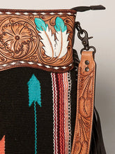 Load image into Gallery viewer, Western Hand Tooled Leather Purse, Cowhide Purse, Concealed Carry Purse, American Darling, Genuine Cowhide, Western Purse, Leather Fringe
