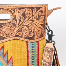 Load image into Gallery viewer, Western Hand Tooled Leather Purse, Cowhide Purse, Concealed Carry Purse, American Darling, Genuine Cowhide, Western Purse, Leather Fringe
