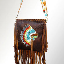 Load image into Gallery viewer, Western Hand Tooled Leather Purse, Conceal Carry Purse, Cowhide Purse, American Darling Purse, Western Crossbody Purse, Leather Fringe
