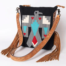 Load image into Gallery viewer, Western Hand Tooled Leather Purse, Cowhide Purse, Concealed Carry Purse, American Darling, Genuine Cowhide, Western Purse, Leather Fringe
