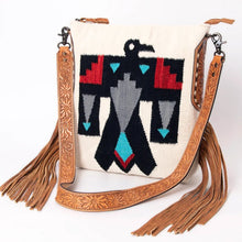 Load image into Gallery viewer, Western Hand Tooled Leather Purse, Cowhide Purse, Concealed Carry Purse, American Darling, Genuine Cowhide, Western Purse, Leather Fringe
