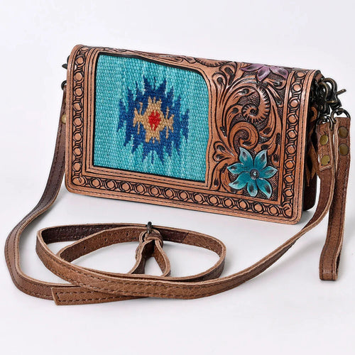 Western Hand Tooled Leather Purse, Concealed Carry Purse, Cowhide Purse, Saddle Blanket Bag, Genuine Cowhide, Western Wallet, Floral Wallet