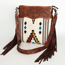 Load image into Gallery viewer, Western Hand Tooled Leather Purse, Conceal Carry Purse, Cowhide Purse, American Darling Purse, Western Crossbody Purse, Leather Fringe
