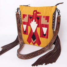 Load image into Gallery viewer, Western Hand Tooled Leather Purse, Cowhide Purse, Concealed Carry Purse, American Darling, Genuine Cowhide, Western Purse, Leather Fringe
