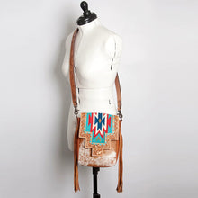 Load image into Gallery viewer, Large Western Purse, Cowhide Purse, Hand Tooled Leather Purse, Cowhide Purse, Concealed Carry Purse, Saddle Blanket, Leather Fringe
