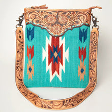 Load image into Gallery viewer, Western Hand Tooled Leather Purse, Cowhide Purse Crossbody bag, Saddle Blanket Bag, Genuine Cowhide, Western Purse, Leather Fringe
