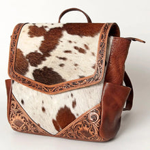 Load image into Gallery viewer, Leather Backpack Women, Leather Backpack Purse, Leather Backpack, Western Purse, Small Leather Backpack, Cowhide Backpack, Cowhide Purse
