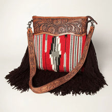 Load image into Gallery viewer, Western Hand Tooled Leather Purse, Conceal Carry Purse, Cowhide Purse, American Darling Purse, Western Crossbody Purse, Leather Fringe
