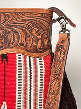 Load image into Gallery viewer, Western Hand Tooled Leather Purse, Conceal Carry Purse, Cowhide Purse, American Darling Purse, Western Crossbody Purse, Leather Fringe
