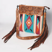 Load image into Gallery viewer, Western Hand Tooled Leather Purse, Conceal Carry Purse, Cowhide Purse, American Darling Purse, Western Crossbody Purse, Leather Fringe
