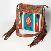 Load image into Gallery viewer, Western Hand Tooled Leather Purse, Conceal Carry Purse, Cowhide Purse, American Darling Purse, Western Crossbody Purse, Leather Fringe
