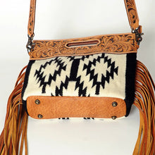 Load image into Gallery viewer, Western Hand Tooled Leather Purse, Cowhide Purse, Concealed Carry Purse, American Darling, Genuine Cowhide, Western Purse, Leather Fringe
