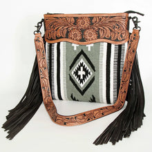 Load image into Gallery viewer, Western Hand Tooled Leather Purse, Conceal Carry Purse, Cowhide Purse, American Darling Purse, Western Crossbody Purse, Leather Fringe
