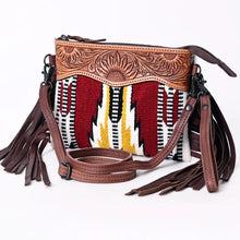 Load image into Gallery viewer, Western Hand Tooled Leather Purse, Conceal Carry Purse, Cowhide Purse, American Darling Purse, Western Crossbody Purse, Leather Fringe
