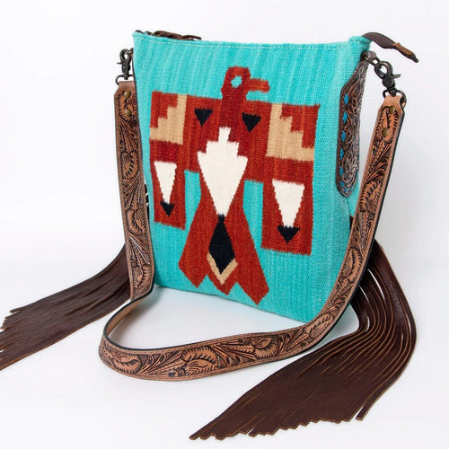 Western Hand Tooled Leather Purse, Cowhide Purse, Concealed Carry Purse, American Darling, Genuine Cowhide, Western Purse, Leather Fringe