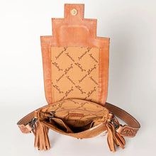 Load image into Gallery viewer, Large Western Purse, Cowhide Purse, Hand Tooled Leather Purse, Cowhide Purse, Concealed Carry Purse, Saddle Blanket, Leather Fringe
