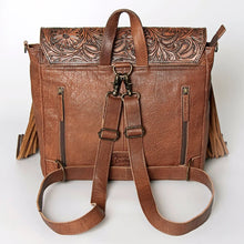 Load image into Gallery viewer, Western Hand Tooled Leather Purse, Concealed Carry Purse, Cowhide Purse, Leather Backpack Women, Genuine Cowhide, Western Purse Backpack
