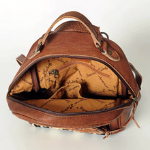 Load image into Gallery viewer, Leather Backpack Women, Leather Backpack Purse, Leather Backpack, Western Purse, Small Leather Backpack, Cowhide Backpack, Cowhide Purse
