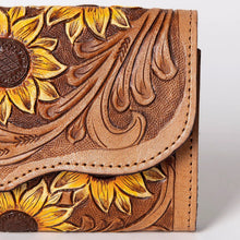 Load image into Gallery viewer, Western Hand Tooled Leather Wallet Purse, Leather Crossbody Purse, Genuine Leather Bag, Genuine Cowhide Bag, Western Purse, Luxury Wallet

