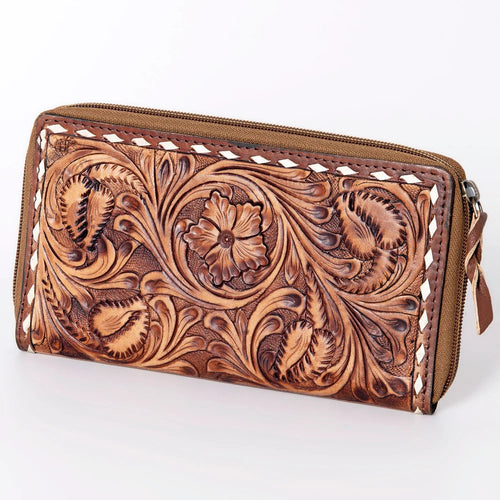 Western Hand Tooled Leather Wallet Purse, Leather Crossbody Purse, Genuine Leather Bag, Genuine Cowhide Bag, Western Purse, Luxury Wallet