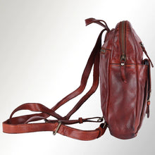Load image into Gallery viewer, Leather Backpack Women, Leather Backpack Purse, Leather Backpack, Western Purse, Small Leather Backpack, Cowhide Backpack, Cowhide Purse
